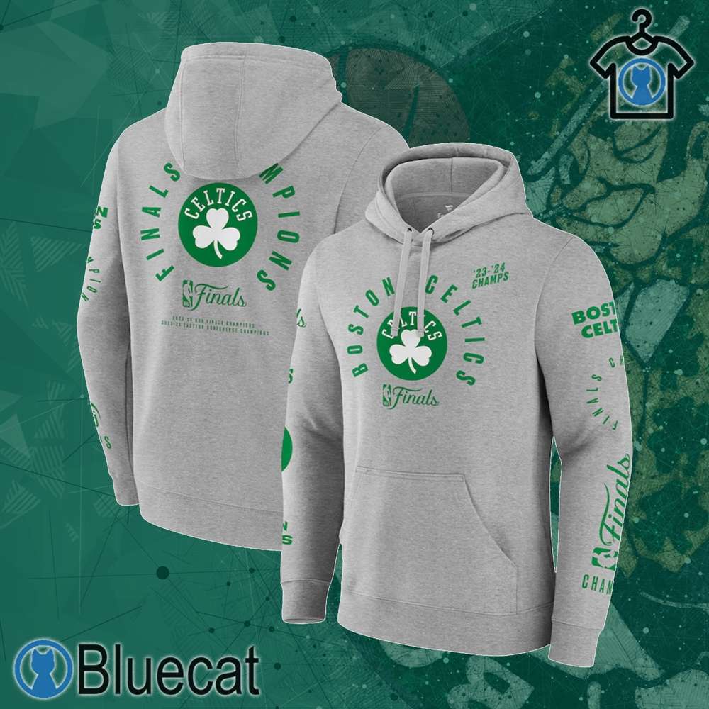 mens fanatics heather gray boston celtics 2024 nba finals champions drive to the hoop pullover hoodie 1