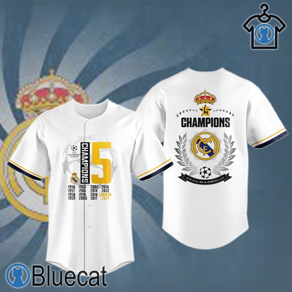 Real Madrid King Of Champions League Personalized 3D Baseball Jersey t shirt