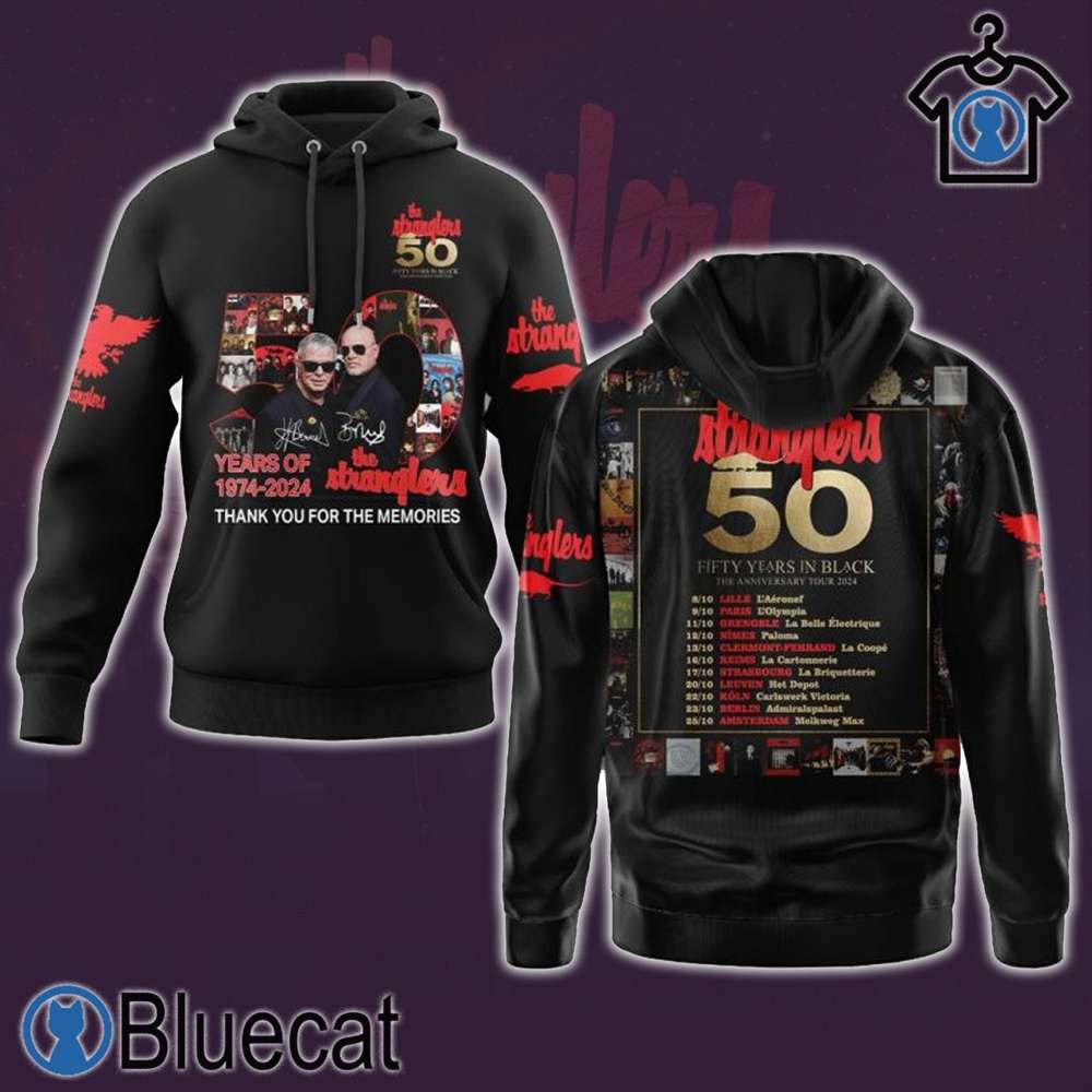 the stranglers fifty years in black the anniversary tour 2024thank you for the memories 3d t shirt sweatshirt hoodie for fans 1 1