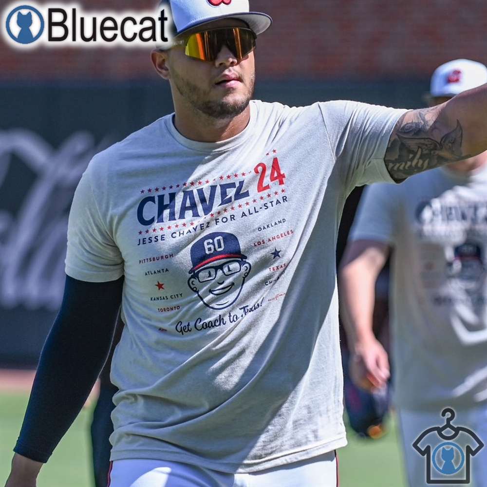 atlanta braves team wearing jesse chavez 24 for all star get coach to texas t shirt 1 1