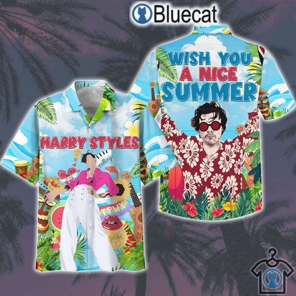 harry styles wish you a nice summer 3d hawaiian shirt for harry styles fans 1