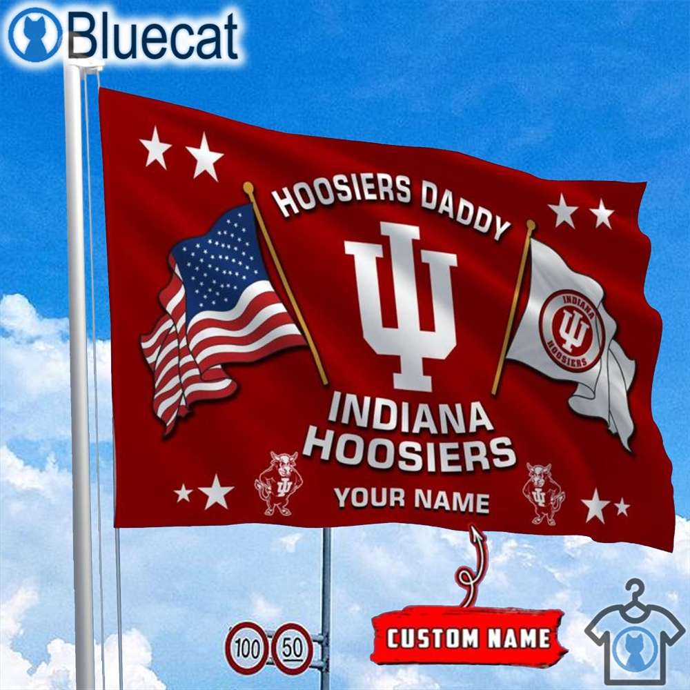 indiana hoosiers 2024 hoosiers daddy personalized flag gift for fans 2