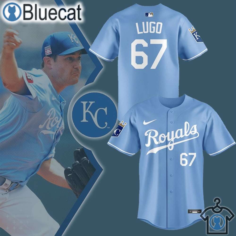 kansas city royals lugo light blue baseball jersey custom name and number 1