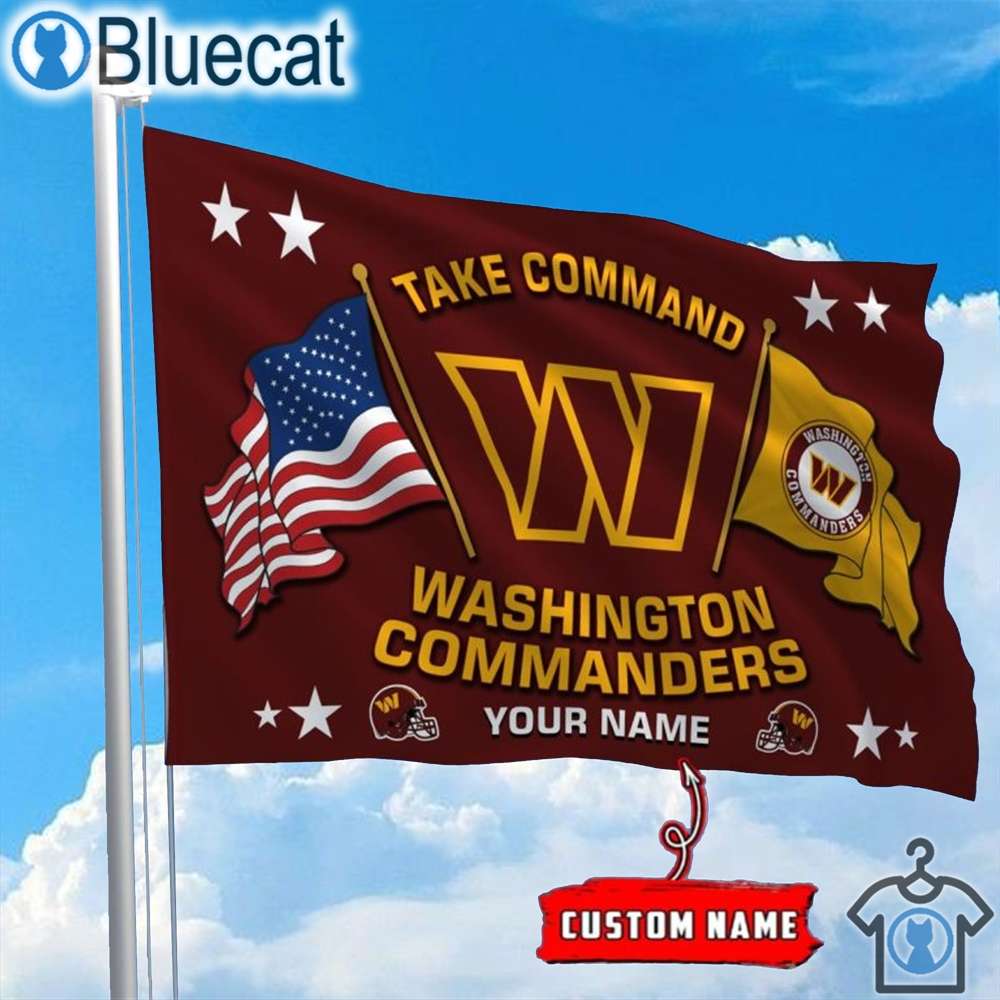 washington commanders take command 2024 personalized flag gift for fans 1