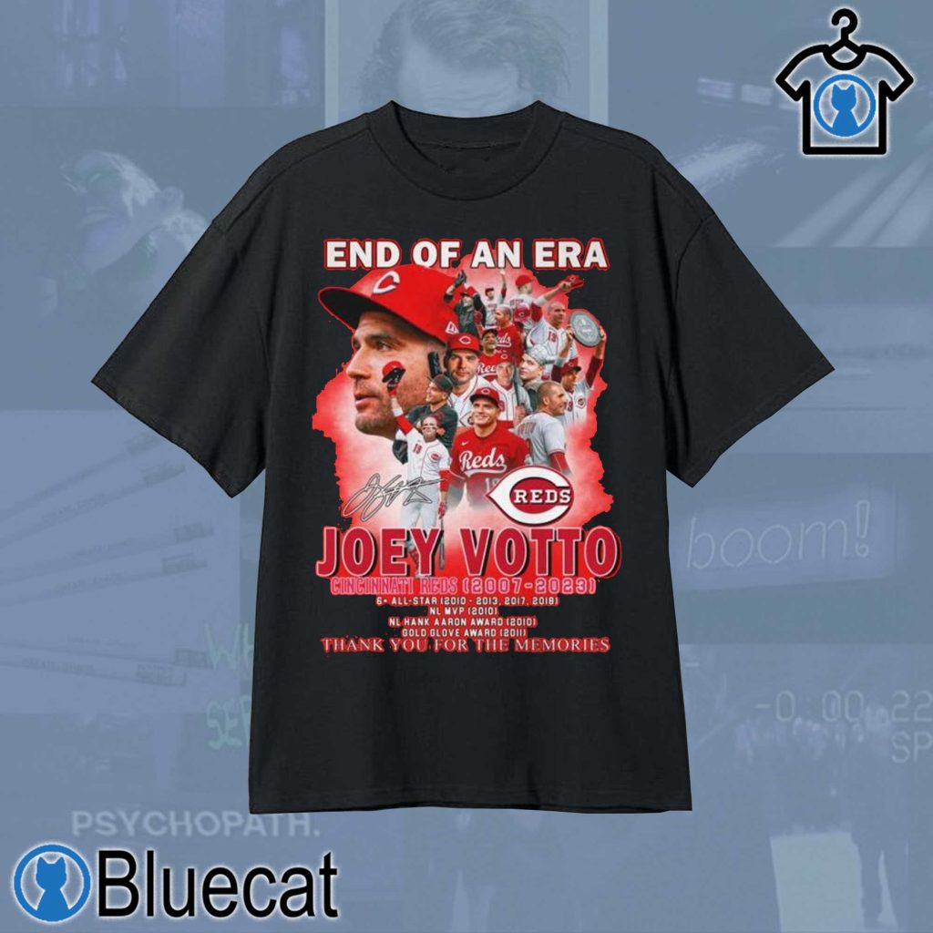 end of an era joey votto cincinnati reds thank you for the memories unisex t shirt 1