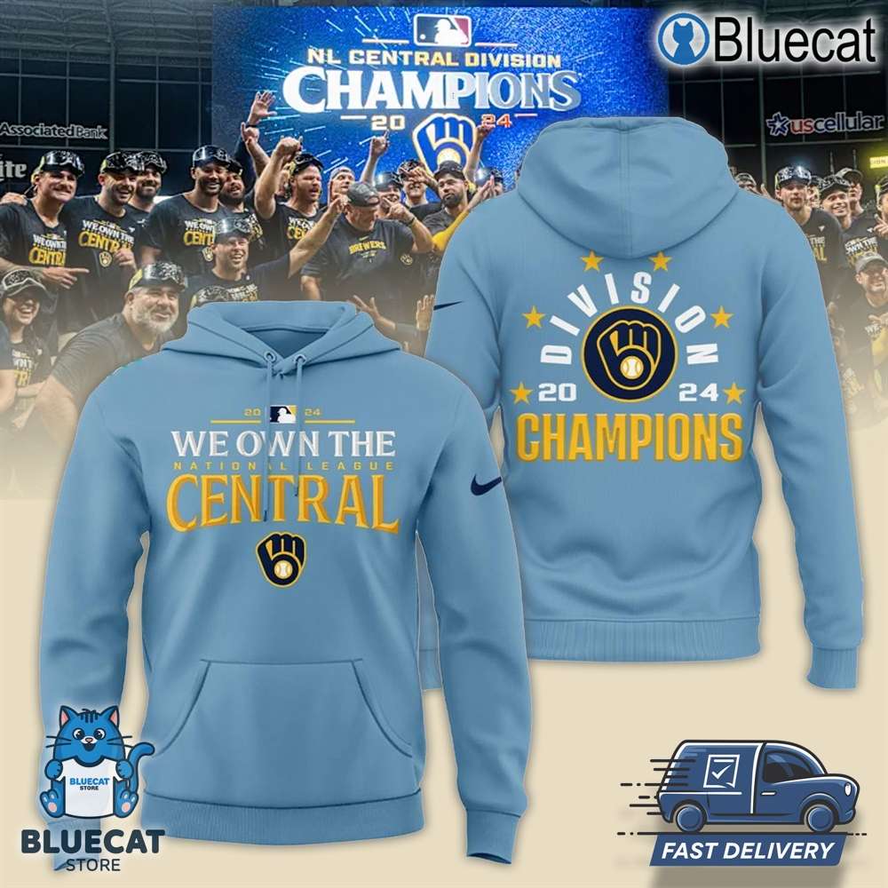 2024 we own the national league central milwaukee brewers are back to back champions t shirt hoodie for fans 1