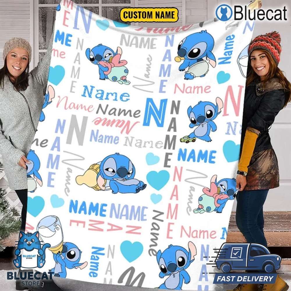 baby stitch blanket personalized name lilo and stitch blanket 2