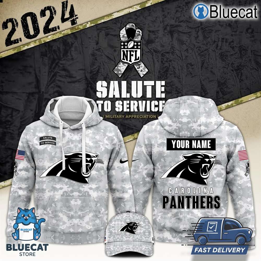 carolina panthers camo 2024 salute to service club hoodie limited edition 1