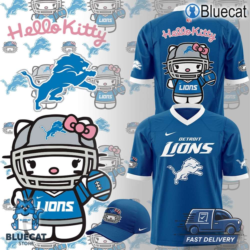 limited edition detroit lions x hello kitty football jersey gift for fans 1