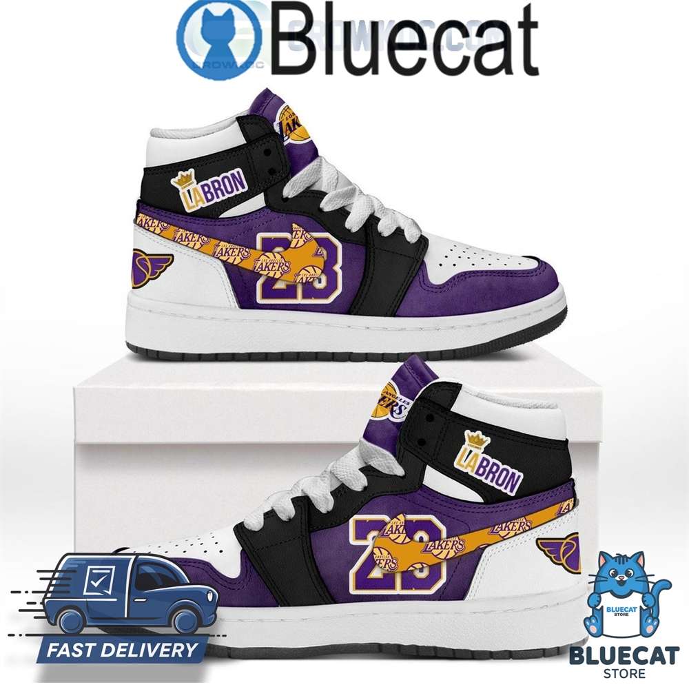 los angeles lakers i love lebron james air jordan 1 shoes 1