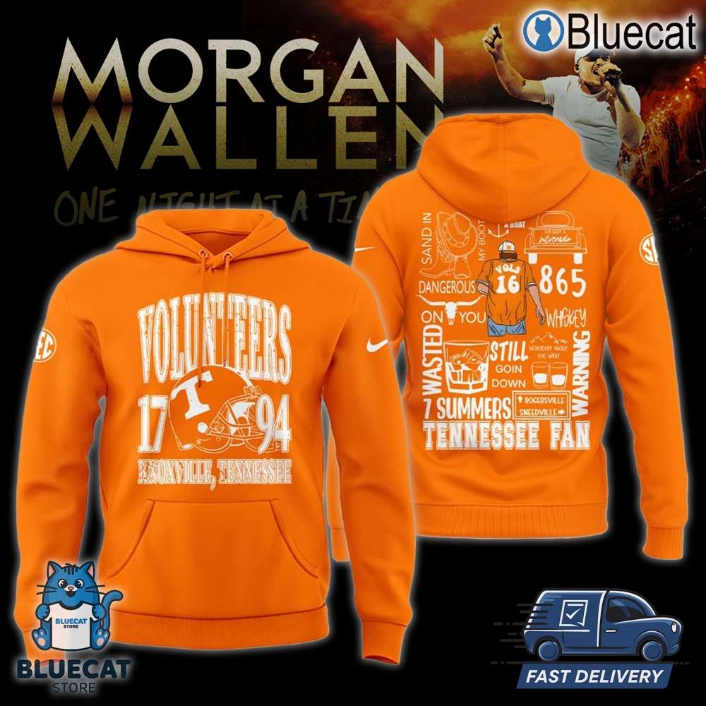 tennessee volunteers x morgan wallen 2024 orange t shirt sweatshirt hoodie for lovers 1