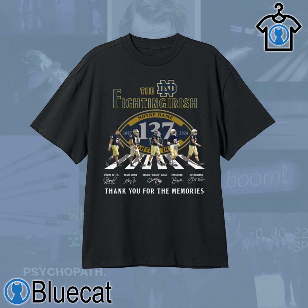 notre dame fighting irish 137 years of the memories 1887 2024 unisex t shirt 1